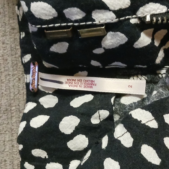 NEW Free People Bennett shorts criss cross ties lace upfront dotted dot print 2 - Picture 7 of 16